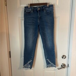 KanCan Distressed Blue Cropped Jeans